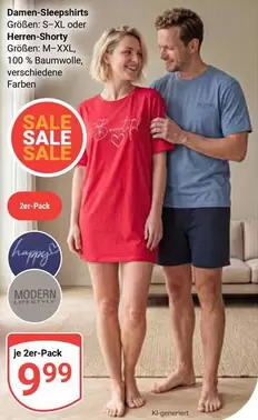 Happy - Damen-Sleepshirts oder Herren-Shorty