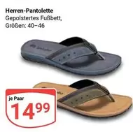 Herren-Pantolette Gepolstertes Fußbett