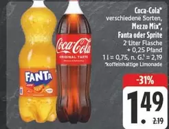 Coca Cola - Verschiedene Sorten, Mezzo Mix, Fanta