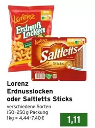 Erdnusslocken oder Saltletts Sticks