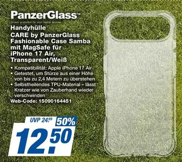 Apple - Hülle CARE by PanzerGlass Fashionable Case Samba mit MagSafe für iPhone 17 Air, Transparent/Weiß