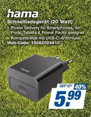 Hama - Schnellladegerät (20 Watt)