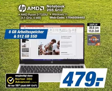 Hp - Notebook 255 G10 (AMD Ryzen 3-7320U)