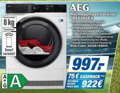 AEG - Wärmepumpentrockner TR9X880EX