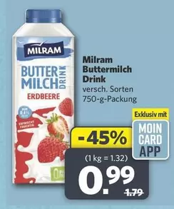Buttermilch Drink Erdbeere