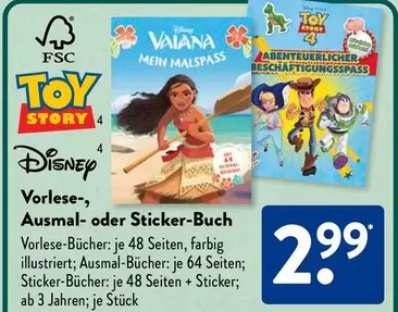 Disney - Vaiana Mein Malpass / Toy Story 4 Abenteuerlicher Beschäftigungspass