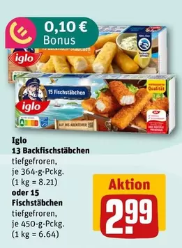 13 Backfischstäbchen or 15 Fischstäbchen