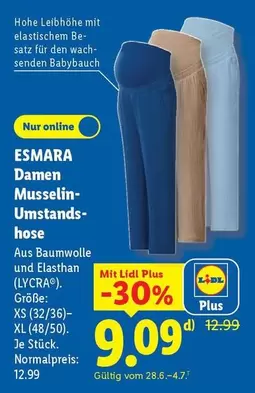 Damen Musselin Umstandshose