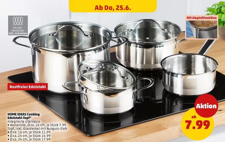 Kochtopf-Set / Cooking Edelstahl Töpfe (Rostfreier Edelstahl)