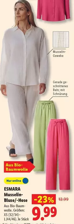 Bio - Musselin-Bluse/-Hose
