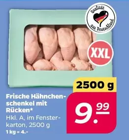 Frische Hähnchenschenkel mit Rücken