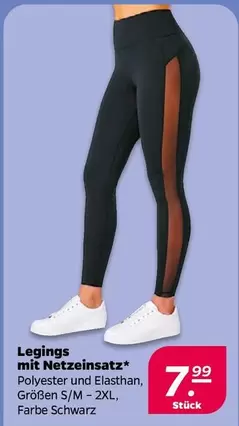 Leggings mit Netzeinsatz