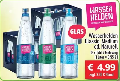 Wasserhelden Classic, Medium od. Naturell
