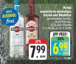 Martini - aromatisiertes weinhaltiges Getränk oder Alkoholfrei