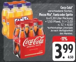 Coca Cola - verschiedene Sorten, Mezzo Mix, Fanta oder Sprite