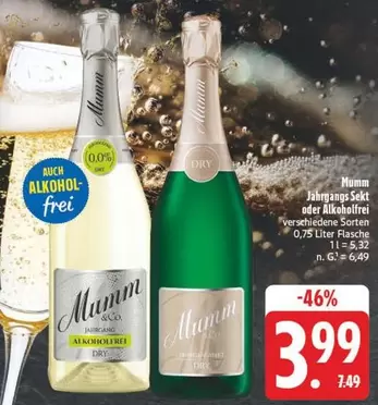 Mumm - Jahrgangs Sekt oder Alkoholfrei
