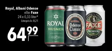 Royal - Pilsner, Odense Classic or Faxe Premium