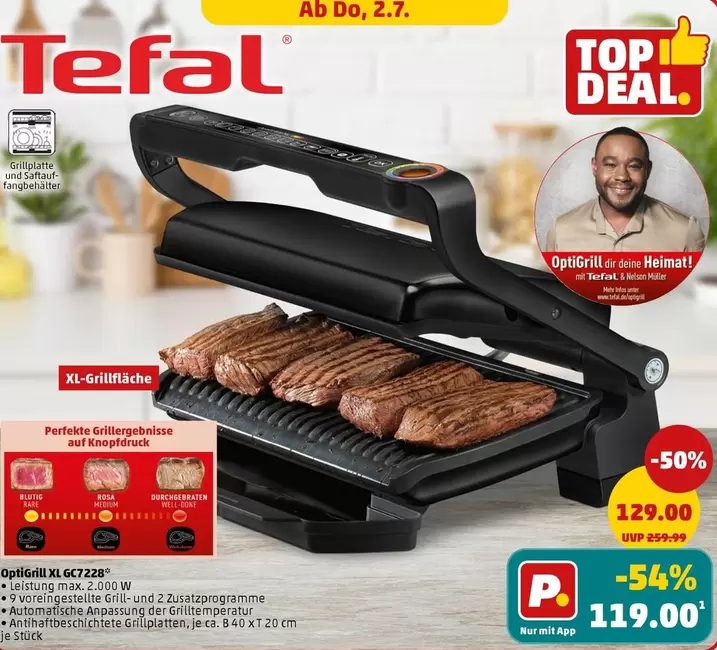 Tefal - OptiGrill XL GC722BE