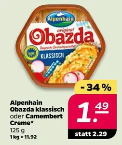 Obazda klassisch oder Camembert Creme