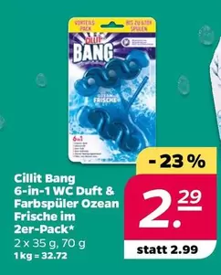 Cillit Bang 6-in-1 WC Duft & Farbsprüher Ozean Frische im 2er-Pack