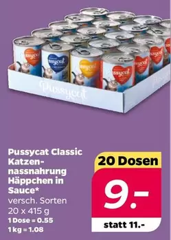 Pussycat Classic Katzen-nassnahrung Häppchen in Sauce*
