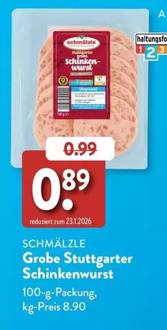 Grobe Stuttgarter Schinkenwurst