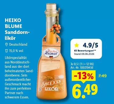 Blume - Sanddorn-Likör