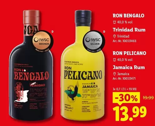 Bronze - RON BENGALO Trinidad Rum, RON PELICANO Jamaica Rum