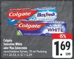 Colgate - Sensation White oder Max Zahncreme