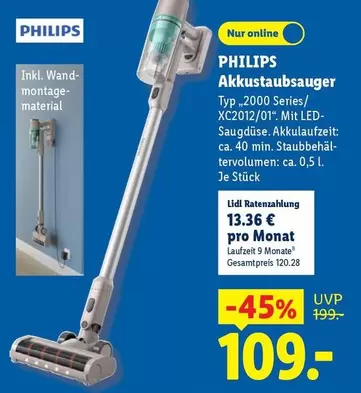 Philips - Akkustaubsauger Typ 2000 Series/XC2012/01
