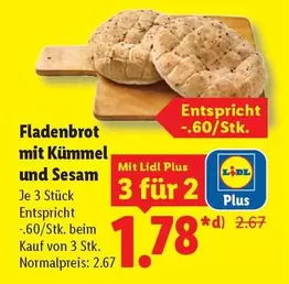 Fladenbrot mit Kümmel und Sesam