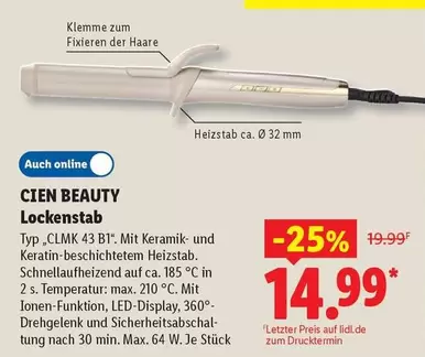 Keramik - Lockenstab Typ "CLMK 43 B1"