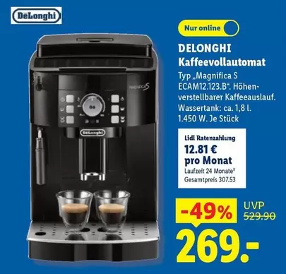 Delonghi - Kaffeevollautomat Typ Magnifica S ECAM123.12.B