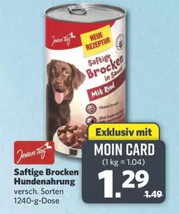 Saftige Brocken Hundennahrung