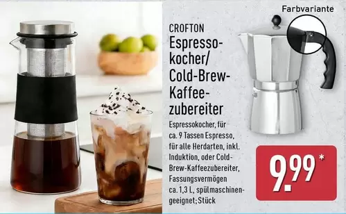 Espresso-kocher/ Cold-Brew-Kaffee-zubereiter