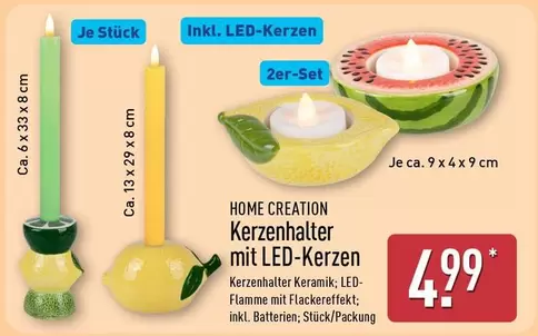 Keramik - Kerzenhalter mit LED-Kerzen