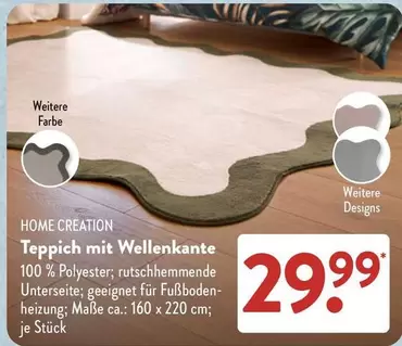 Teppich mit Wellenkante
