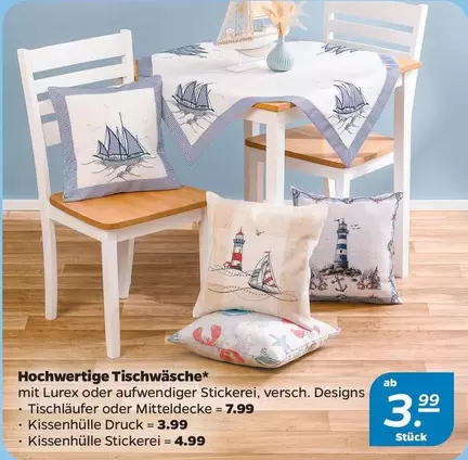 Hochwertige Tischwäsche mit Lurex oder aufwendiger Stickerei, versch. Designs