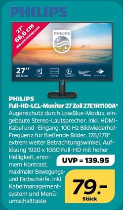 Philips - 27 Zoll 27E1N1100A Full-HD-LCL-Monitor