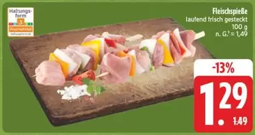Fleischspieße laufend frisch gesteckt