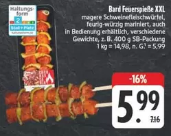 Bard Feuerspieße XXL magere Schweinefleischwürfel