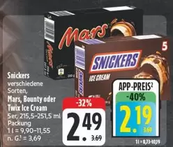Snickers - , Mars, Bounty oder Twix Ice Cream