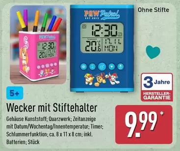Paw Patrol - Wecker mit Stiftehalter