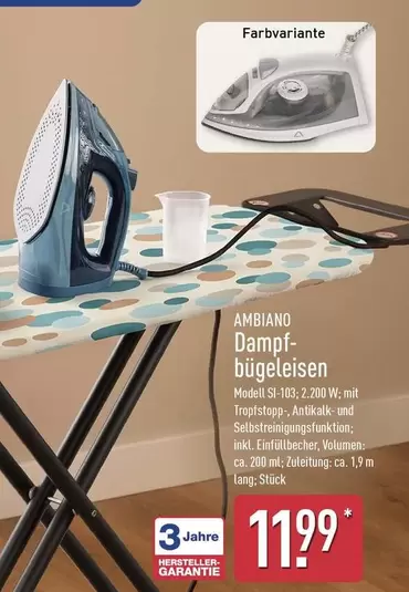 Dampfbügeleisen Modell SI-103