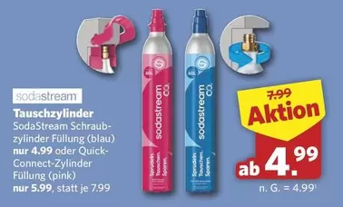 Sodastream - Tauschzylinder Füllung (blau) oder Quick-Connect-Zylinder Füllung (pink)