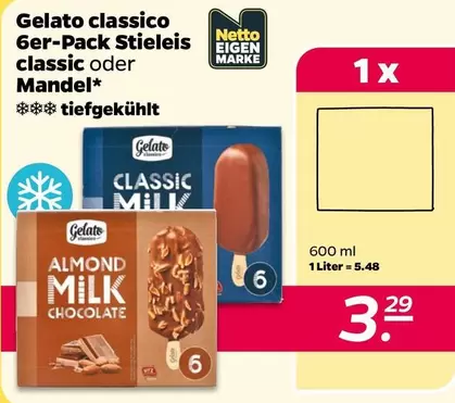 Gelato Classico 6er-Pack Stieleis classic oder Mandel*