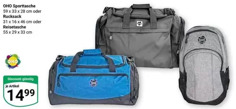 Sporttasche, Rucksack oder Reisetasche