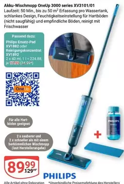 Philips - Akku-Wischmopp OneUp 3000 series XV3101/01