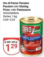 Tomaten Passiert oder Stückig, Pizza- oder Pastasauce