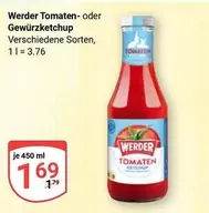 Werder Tomaten- oder Gewürzketchup Verschiedene Sorten